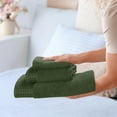 thumbnail image 4 of MyOwn Ultra Soft 3 Pack Cotton Towel Set, Contains a Bath Towel 28x55 inch, a Hand Towel 16x24 inch & a Wash Coth 12x12 inch, Ideal Everyday use, Compact & Lightweight - Olive Green, 4 of 5