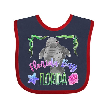 

Inktastic Florida Bay Florida Cute Swimming Manatee Gift Baby Boy or Baby Girl Bib