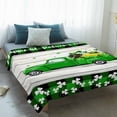 thumbnail image 4 of St. Patrick's Day Blanket Soft Cozy Warm Throw Blanket for Couch, Plush Fuzzy Flannel Fleece Blankets for Sofa, Spring Dogs Grass Truck Plaid Wood Bed Blankets Lightweight Gifts for Women, 50"x60", 4 of 9