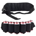 thumbnail image 1 of Paquete de 6 botellas portátiles, riñonera para cerveza, botellas de vino, soporte para latas de bebidas, negro, 1 of 5