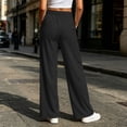 thumbnail image 2 of Yyeselk Women Wide Leg Yoga Pants with Pockets Loose Fit High Waist Drawstring Casual Stretch Cozy Fall Trousers for Walking Working Black XXXL, 2 of 3
