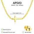 thumbnail image 4 of APSVO 18K Gold Plated Cross Necklaces for Women Cross Pendant Chain Catholic Religious Christian First Communion Birthday Graduation Jewelry Gifts Teen Mom Female Lady Adult Wife Age Ideas, 4 of 6