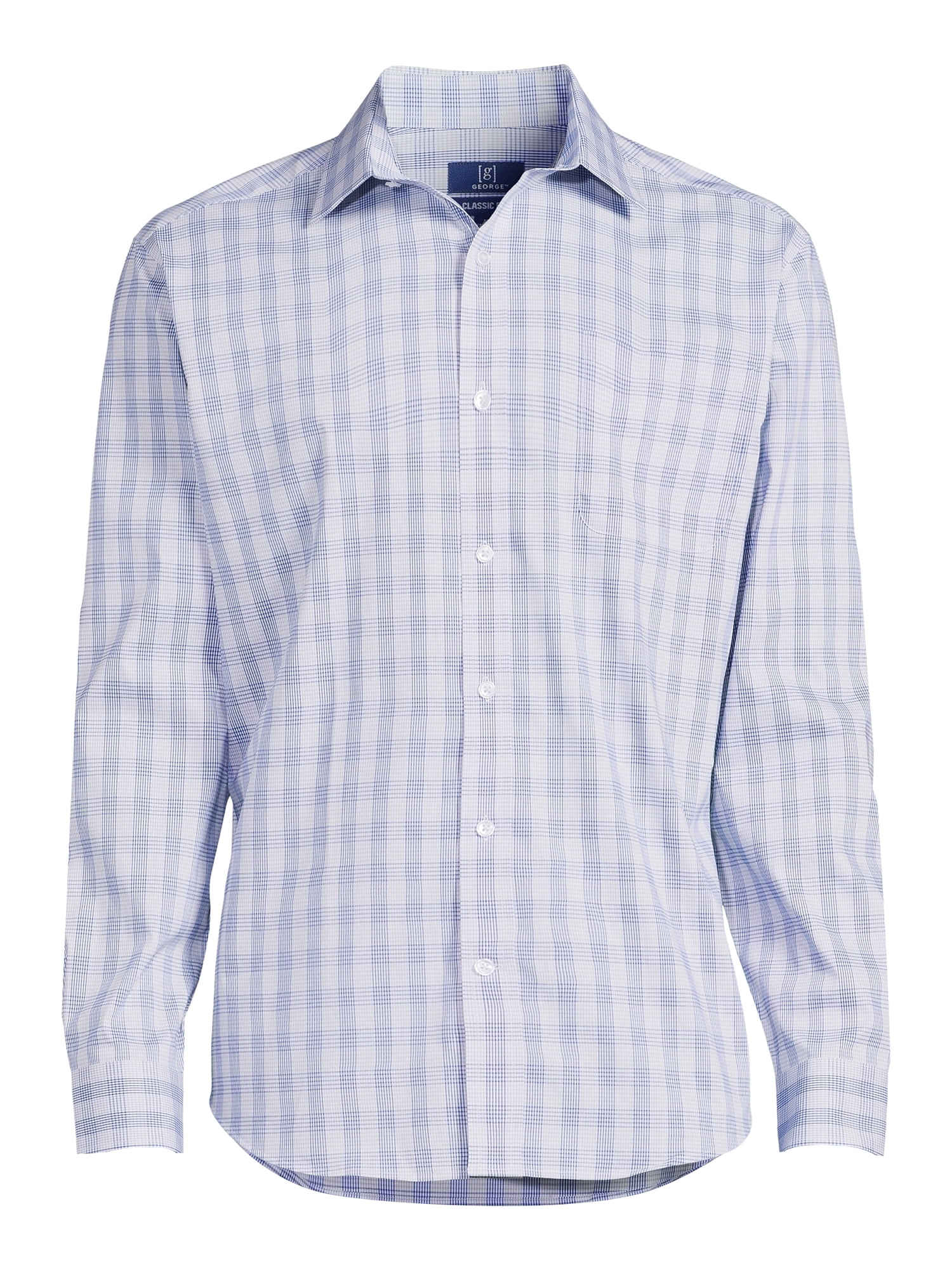 George Men's and Big Men's Classic Fit Dress Shirt with Long Sleeves, Sizes S-3XL