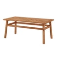 thumbnail image 6 of Walker Edison Wood Outdoor Coffee Table with Chevron Design, Brown, 6 of 13