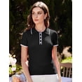 thumbnail image 2 of Jersey tipo polo GRACE KARIN para mujer de verano de manga corta, color negro, 2 of 7