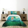 thumbnail image 4 of Ambesonne Ocean Quilted Bedspread Set 2 Pcs, Mermaid Tail Waves Sea, Twin Size, Blue Green, 4 of 5