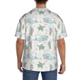 thumbnail image 3 of Lsque Whale And Turtle print Men's Cuban Collar Short Sleeve Shirt Summer Beachwear Casual Button Down Fashionable Vacation Leisure Shirt-Large, 3 of 7