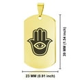 thumbnail image 2 of Stainless Steel Hamsa Good Luck Charm Dog Tag Keychain Circle Ring, 2 of 2