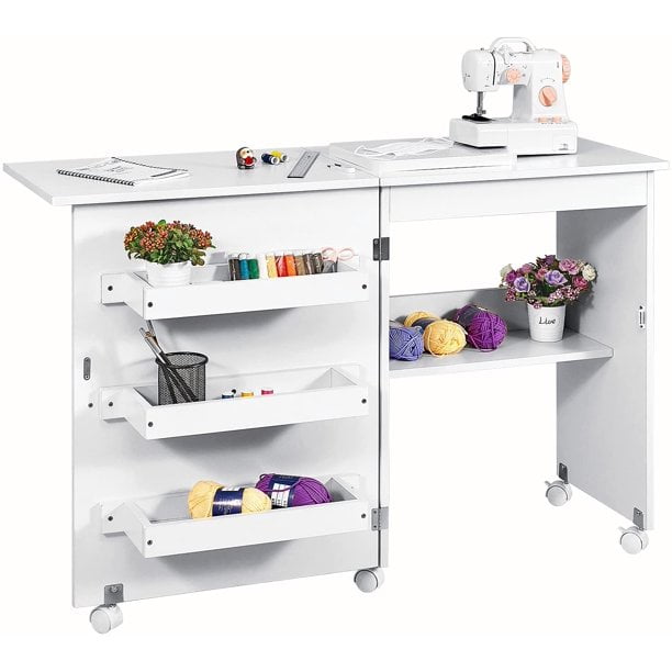 Folding Sewing Table & Craft Table with Storage, Algeria