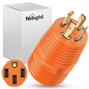 Nilight 30Amp to 50Amp RV Power Adapter 4Prong Generator Twist Plug L14-30P to 14-50R 30A Male Plug to 50A Female Receptacle for RV Generator Camper Caravan Electrical Power Converter
