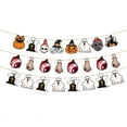 thumbnail image 2 of Halloween Triangle Banner Hanging Flags with Pumpkin Bat Ghost Designs and Sisal Ropes for Indoor Outdoor Party Decor, 2 of 6