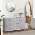 Nicehill 5 Drawer White Dresser for Bedroom , Fabric Storage Tower
