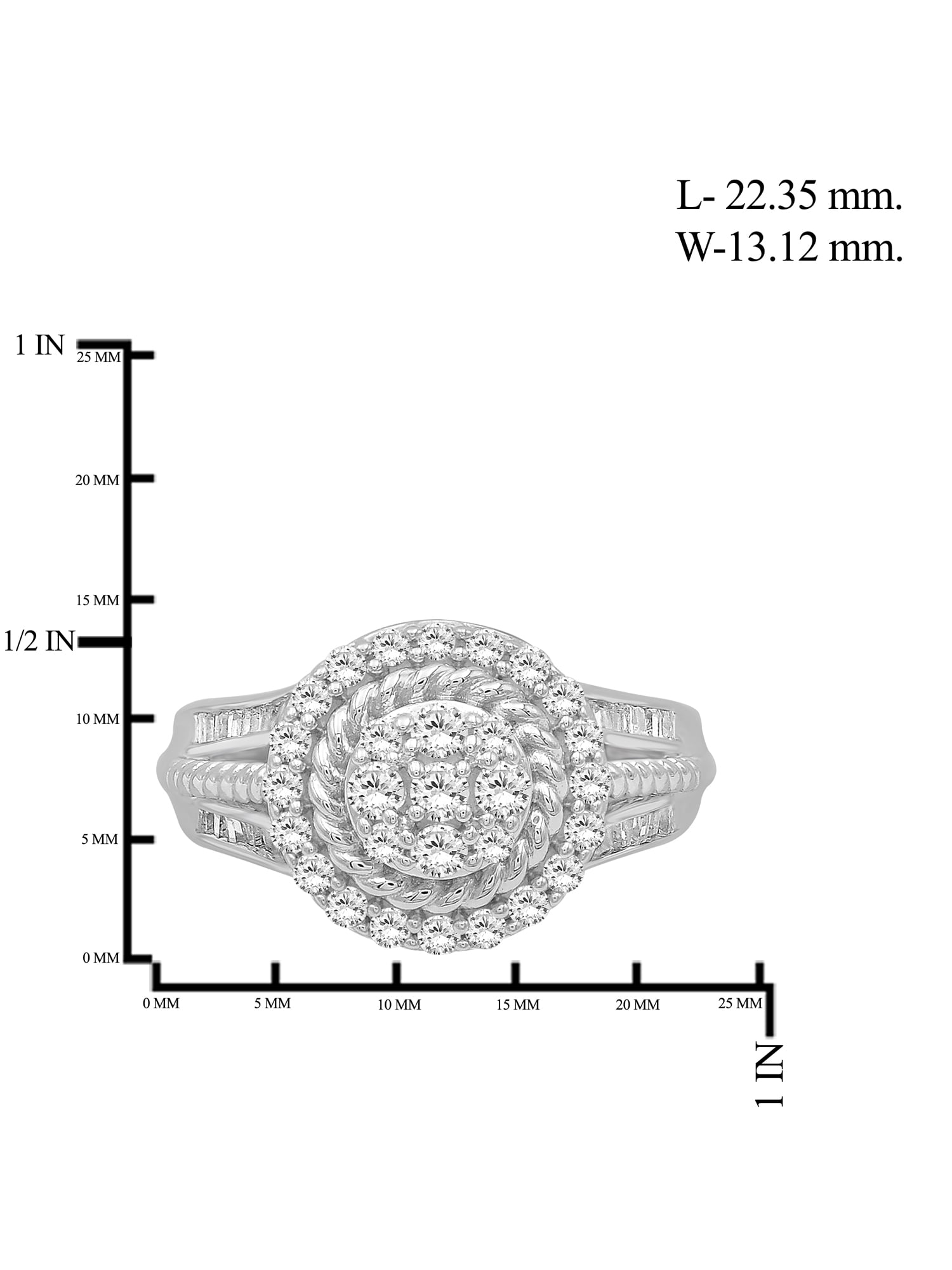 JewelersClub Sterling Silver 1 Carat White diamond Cluster Ring for Women | Diamonds for Everyday Womens Wear