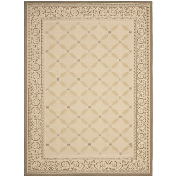 Safavieh Courtyard Cohen Bordered Indoor/Outdoor Area Rug, Dark Beige/Beige, 9' x 12'