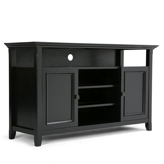 Amherst 54 inch Wide Solid Wood TV Stand in Black For TVs up to 60 inches