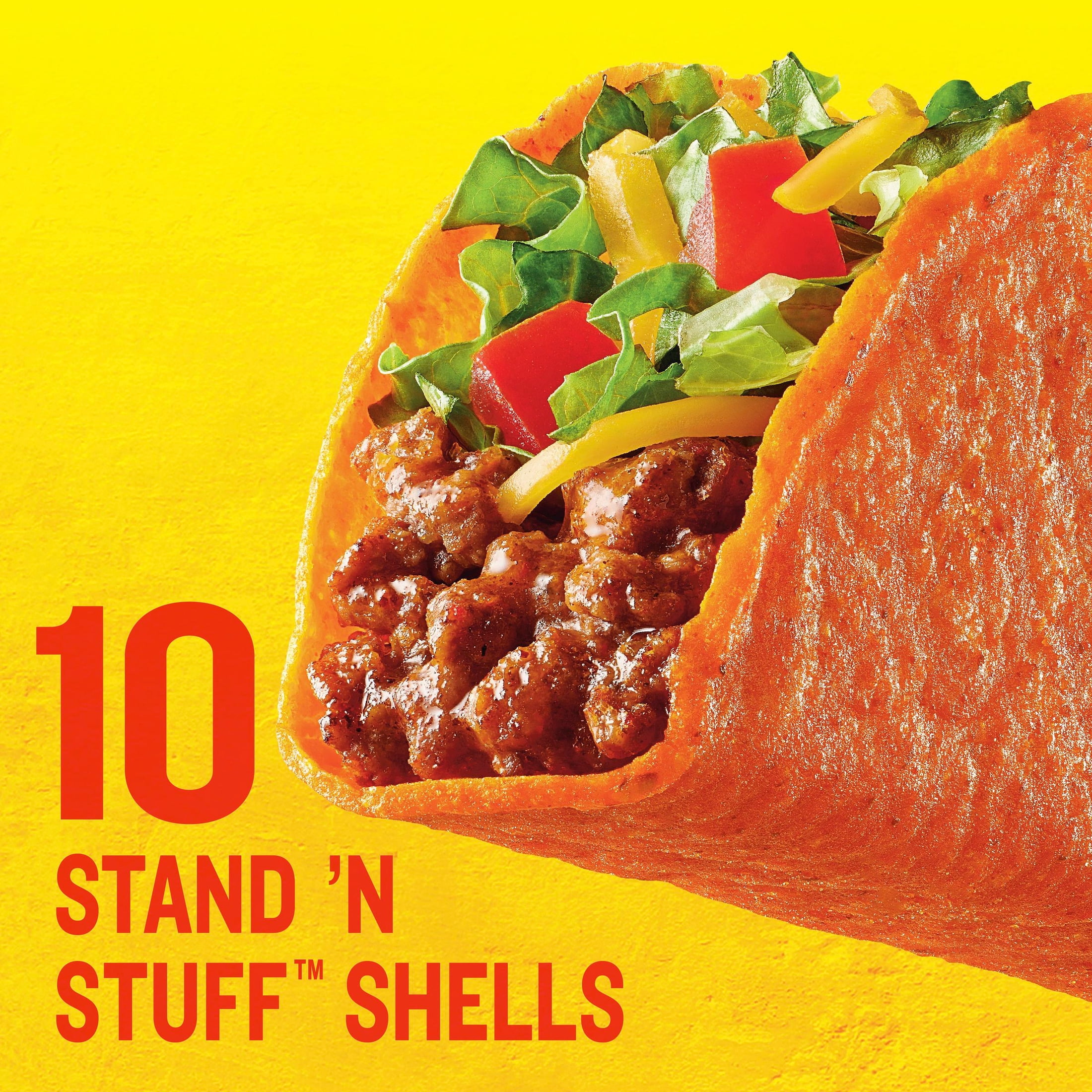 (2 pack) Old El Paso Stand 'N Stuff TABASCO Sauce Flavored Taco Shells, Spicy, 10 Count, 5.4 oz