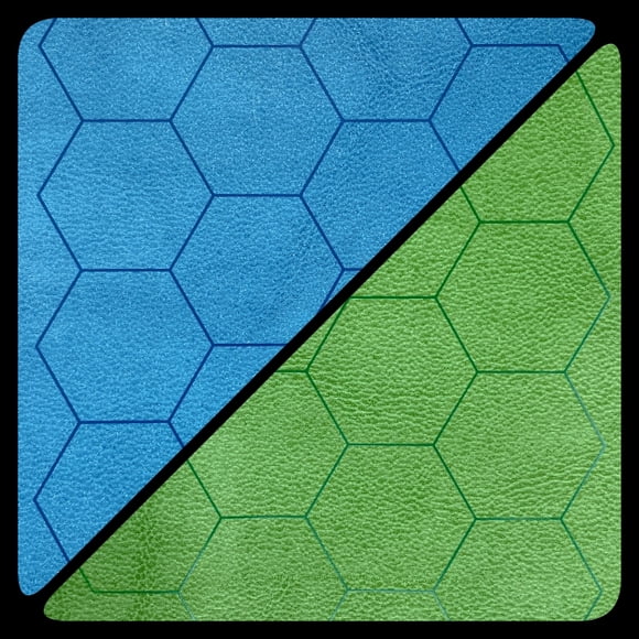 Battlemat 1" Reversible: Blue & Green Hexagon (CHX96665) 23½†x 26†(60cm x 66cm) Double-Sided