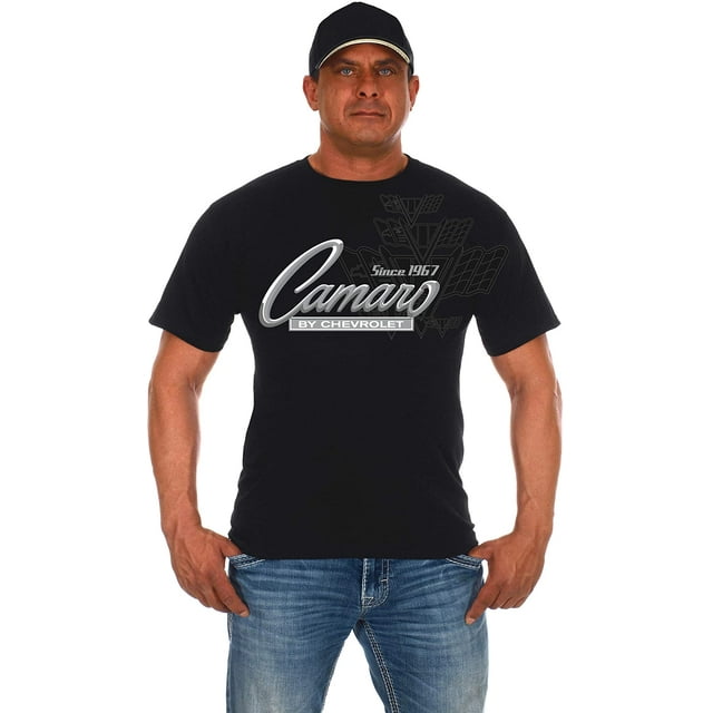 JH Design Men's Chevy Camaro Collage T-Shirt Short Sleeve Crew Neck Shirt