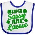 thumbnail image 3 of Inktastic Super Sassy Irish Lassy with Green 4 Leaf Clovers Boys or Girls Baby Bib, 3 of 4