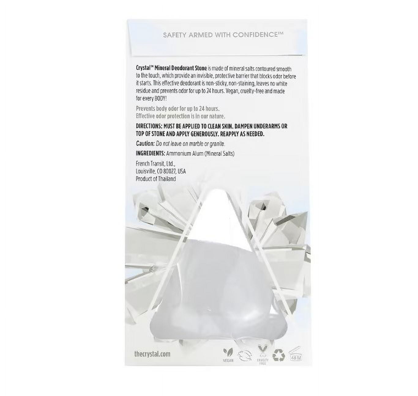 Crystal Mineral Deodorant Stone, Unscented, 5 Ounces - Pack Of 3