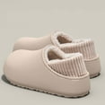 thumbnail image 4 of CHUMUD Women's Waterproof Winter Slippers, Slip-Resistant Sole, Comfort Warm Plush-Lined Slip-On Slippers with Knit Heel Collar – Indoor/Outdoor, 4 of 6