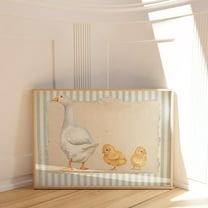 Penelope Striped Mother Goose Horizontal Print, Nursery, Botanical, Cottage Core Decor, Farmhouse Wall Art, Modern Wall Decor For Living Room, 24x36 UNFRAMED
