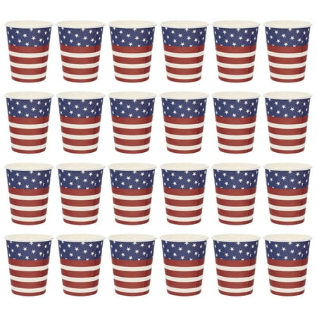 Etereauty Cups Paper Party Cup Disposable Day Patriotic Independence Flag American Supplies Tableware July Serving4Th Beverage
