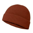 thumbnail image 5 of Dalix Knit Watch Cap Beanie Men Women Winter Cuffed Fisherman Hat Cold Weather Stretch Fit Soft Acrylic in Rust, 5 of 5