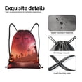 thumbnail image 4 of Disketp Pumpkins Drawstring Backpack Drawstring Gym Bags Draw String Bags for Sports, Gym, Travel, Swimming, Beach-Small, 4 of 6