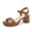 BROWN, variant on Women's Platform Heels Block Chunky Open Toe Ankle Strap Heel Fashion Wedding Party Dress Sandals Shoes