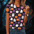 thumbnail image 2 of NOLDARES Halloween Nurse Shirts for Women Halloween Pumpkin Crew Neck T-Shirt Funny Ghost Graphic Tee Tops(Dark Purple,XXL), 2 of 9