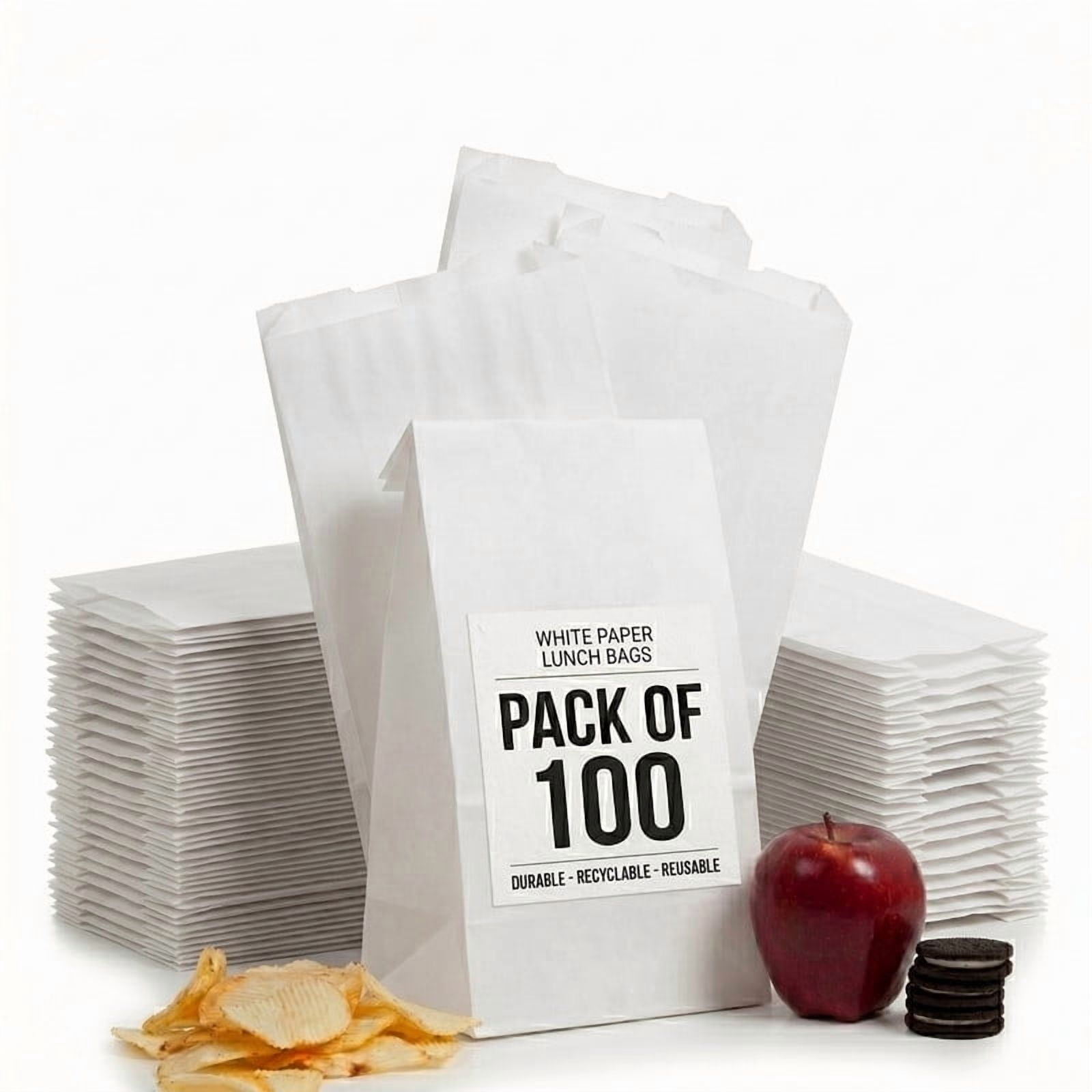 MT Products Large Snack Catering Disposable Brown Paper Lunch Bags