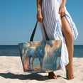 thumbnail image 4 of Yiaed Forest Lake White Horse Print Large Capacity Beach Travel Bag - Waterproof Zipper Vacation Tote for Sandproof Storage, and Camping, 4 of 5