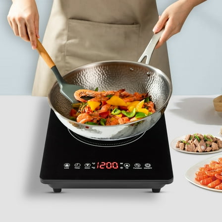 9-LEVEL 28*35*6.6cm Portable Induction Cooktop Corded Electric Black Sensor Touch Single Electric Cooktops Countertop Stove