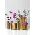 thumbnail image 4 of Serene Spaces Living 6" Matte Gold Floral Cylinder Vase - Flower Vases for Centerpieces at Weddings, Party Tables, Dining or Coffee Table, Thanksgiving, Fall Decor, Single, 4 of 6