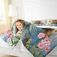 thumbnail image 4 of Feelyou Rustic Highland Cattle Queen Comforter Set, Pink Groovy Floral Bedding Sets, Vintage Lodge Cabin Reversible Bedding Comforter Set, Lightweight Room Decor, 3pcs, 4 of 8