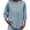 Light Blue, variant on Women's Half Button Crinkle Blouse, 3/4 Sleeve Casual Solid Color Top, Lightweight Loose Fit Round Neck Tunic for Beach Vacation, Daily Wear, and Casual Outfits Blue L
