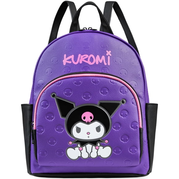 Mochila Hello Kitty Sanrio Kuromi Púrpura de Cuero Sintético