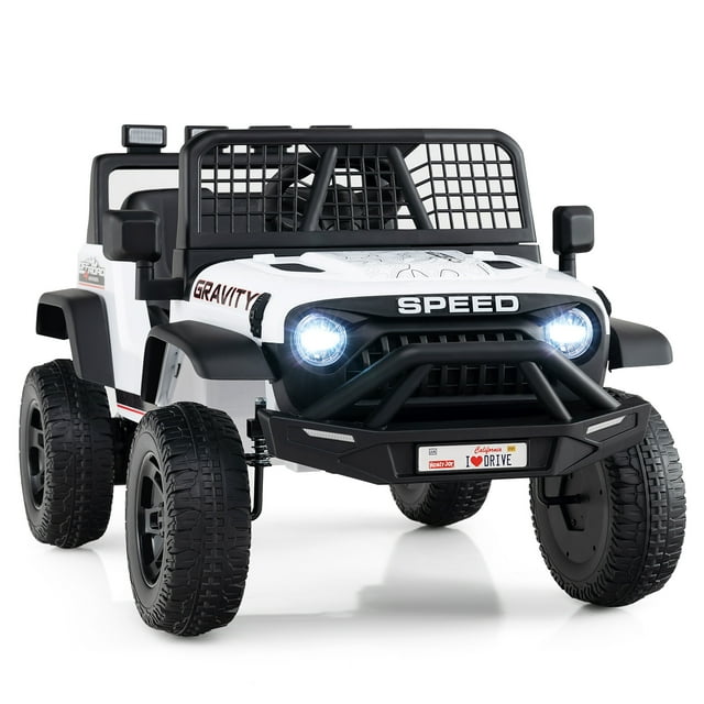 Gymax 24V Ride On Car for Kids Battery Powered Electric Vehicle w/ Parent Remote Control White