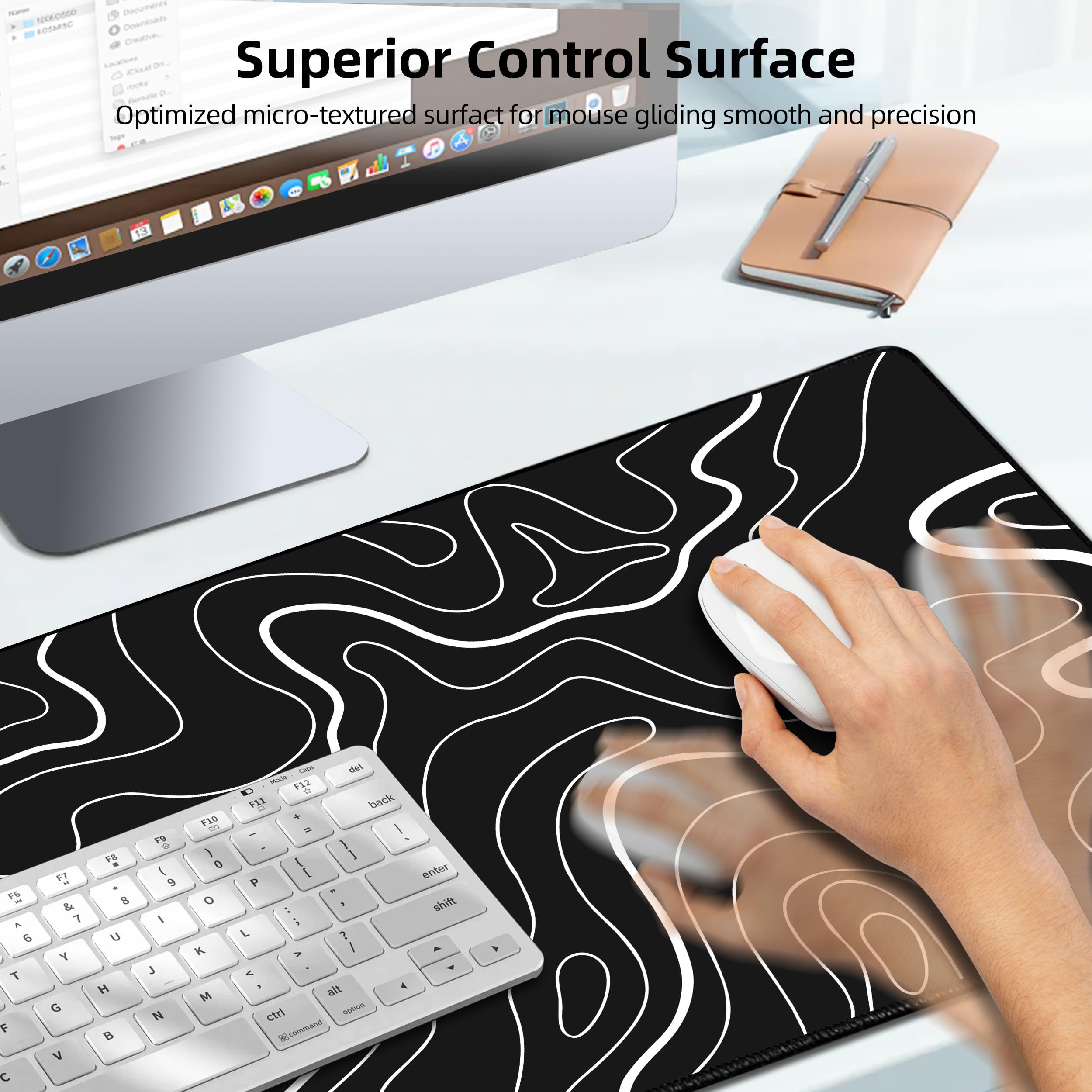 Extrelife RGB Gaming Mouse Pad with Magnetic Wireless Charger, Large Mouse Mat with 15W Fast Charging for Home, Office, School