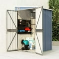 thumbnail image 2 of vidaXL Storage Shed Wall-mounted Garden Shed for Backyard Galvanized Steel, 2 of 86