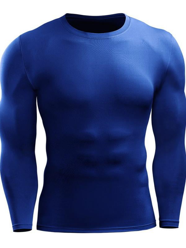 Details about   Men Compression Base Layer Top Long Sleeve Shirt Training Gym Run Sports T-shirt 