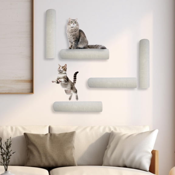 Wall-Mounted Cat Activity Center 20" | DIY Install, Durable Sisal, Holds 17 lbs. Combines Scratching Post and Climbing Ladder.