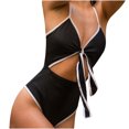 thumbnail image 1 of Traje de baño sexy con sujetador acolchado de playa de color sólido de una pieza para mujer Fridja  nalpqowj51704, 1 of 9