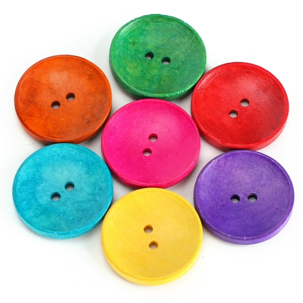 Colorful Buttons, Sewing Button, Sewing Supplies, Natural Wood For