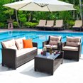 thumbnail image 1 of Gymax 4pcs Outdoor Rattan Furniture Set Cushioned Sofa w/Armrest Home, 1 of 10