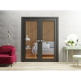 thumbnail image 4 of Sartodoors Solid French Double Doors 60" x 80" | Lucia 2166 Matte Black Clear Glass | Solid Wood Panels with Frame & Trims | Modern Interior Doors for Closet, Bedroom, or Living Room, 4 of 7