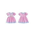thumbnail image 2 of BemeyourBBs Western Baby Girl Summer Clothes Toddler Baby Girl Cowgirl Outfit Smocked Plaid Dress Boot Cowgirl Hat Embroidered Ruffle Trim Short Sleeve A-line Dress Cute Summer Spring Clothes, 2 of 9