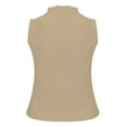thumbnail image 6 of Sleeveless Dress Shirts for Women, Yigetop A Versatile Sleeveless Shirt with A Collar for A Slimming Look As An inner Layer for A Suit Sleeveless Button Up Shirts for Women Khaki L, 6 of 8