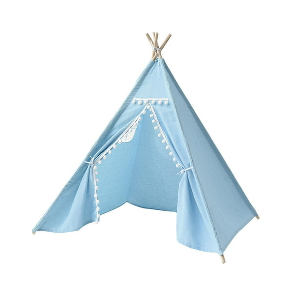 Tipi para para niños, tienda de campaña para niños para interior y exterior, bonita, creativa, portátil, para niños, niñas y niños azul